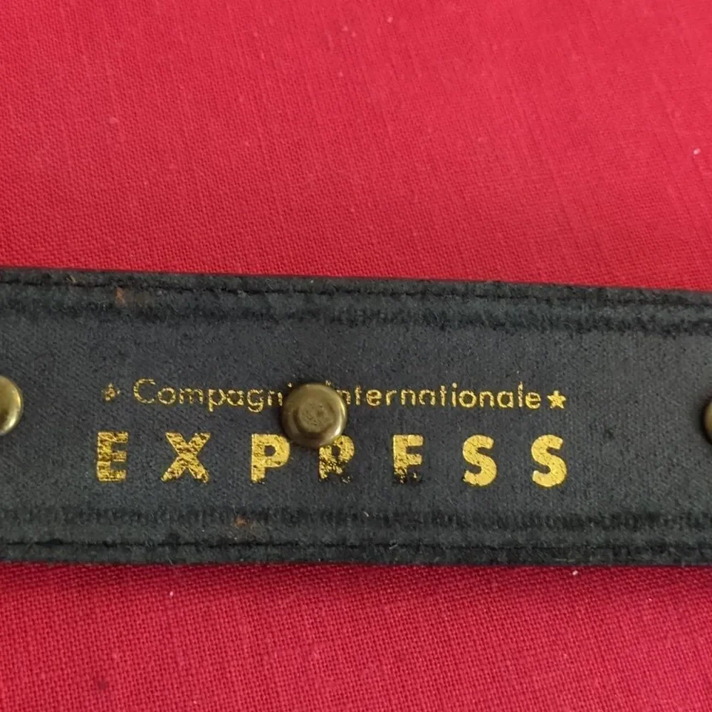 Vintage Compagnie Internationale Express Leather Belt With Gold Accents